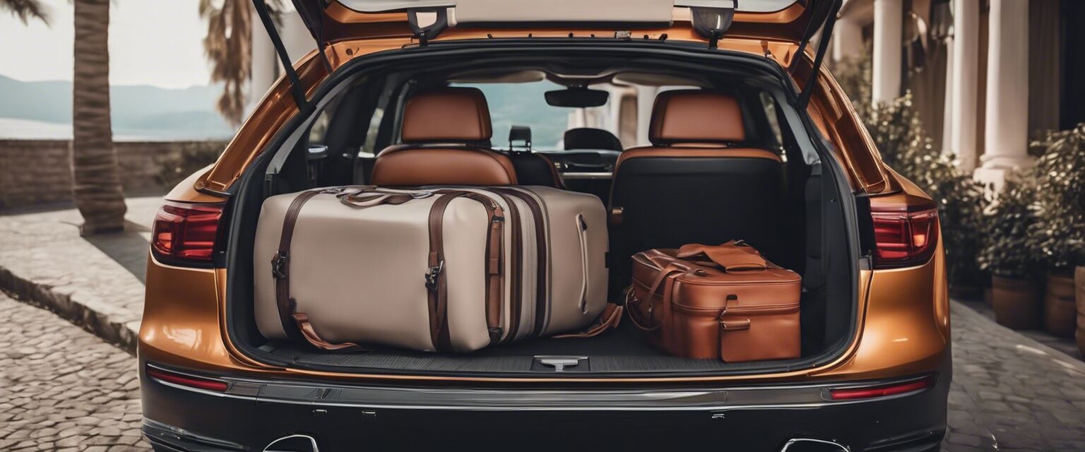 Essential items packed for a road trip